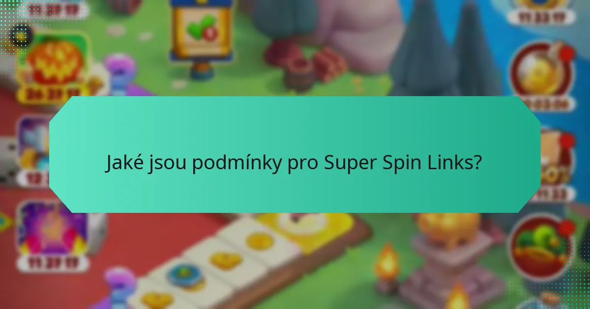 Jaké jsou podmínky pro Super Spin Links?
