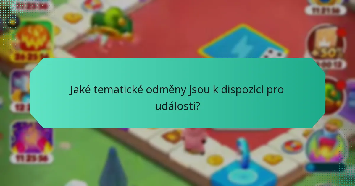 Jaké tematické odměny jsou k dispozici pro události?